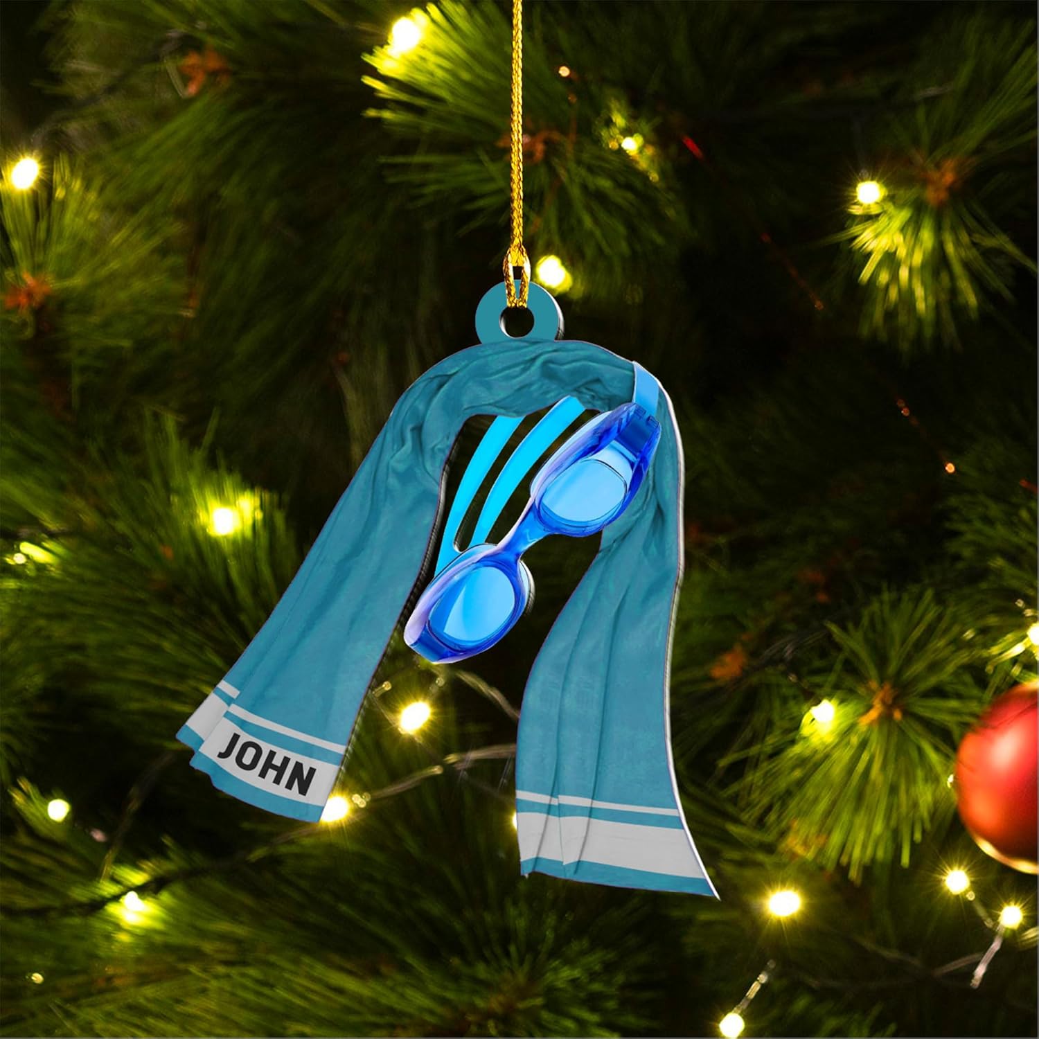 Artparel Personalized Swimming Ornament Gift for Swimming Lovers Ornaments Boy\/Girl Swimmer Christmas Ornament Christmas Tree Decor Swimming Christmas Ornament Lovers Xmas (SMM 7)