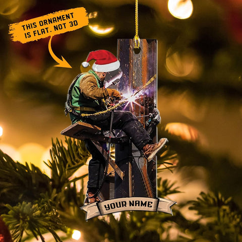 mostprints Personalized Welder Ornament, Custom Welder Ornaments Welding Ornaments Flat Two Sided Hanging Plastic Ornaments Welder Gift Christmas Ornament Hanging Decorations Ornament (WD8)