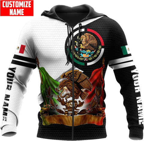 Personalized Name Mexican Hoodie 3D, Customized Mexico Hoodies for Men & Women