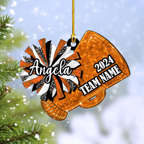 MoonArt Personalized Cheerleader Ornaments Cheerleader Cheerleading Lovers Ornaments Cheerleading Ornament Gift for Cheerleader Christmas 2023 Cheer Cheerleader Ornaments Xmas (1, CLD8)