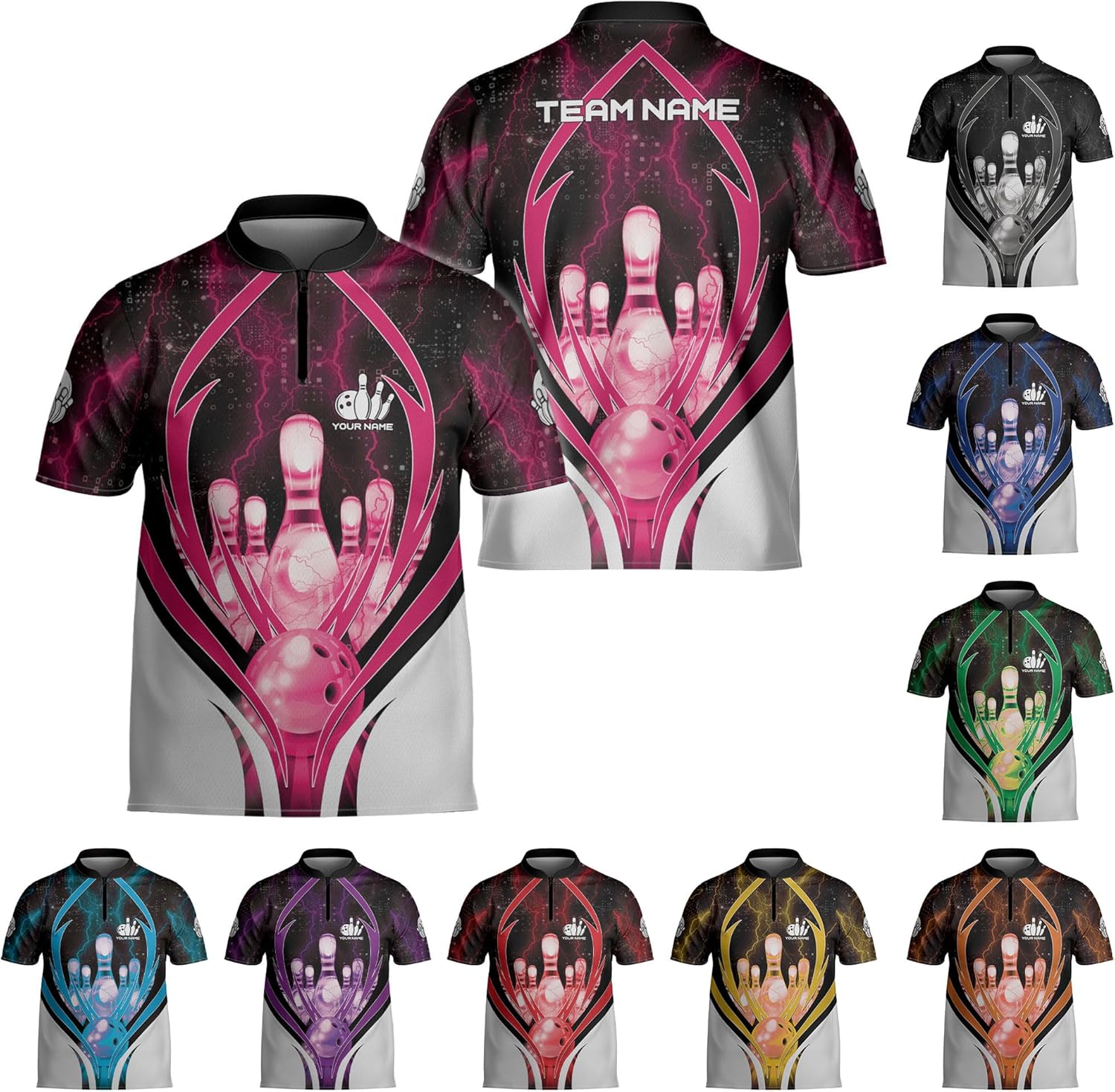 mostprints Personalized Bowling Jersey Gift 3D Custom Bowling Shirts for Team Name Bowl Bowler Shirt Unisex Cool Men Women