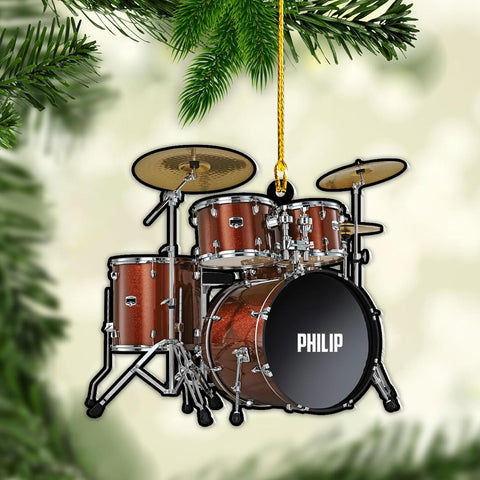 Parvii Personalized Drum Acrylic Ornament, Drum Christmas Ornament, Drums Ornament, Drum Ornaments for Christmas Tree, Gift for Drummer, Drum Players, Christmas Decorations Ornaments (Drum 1)