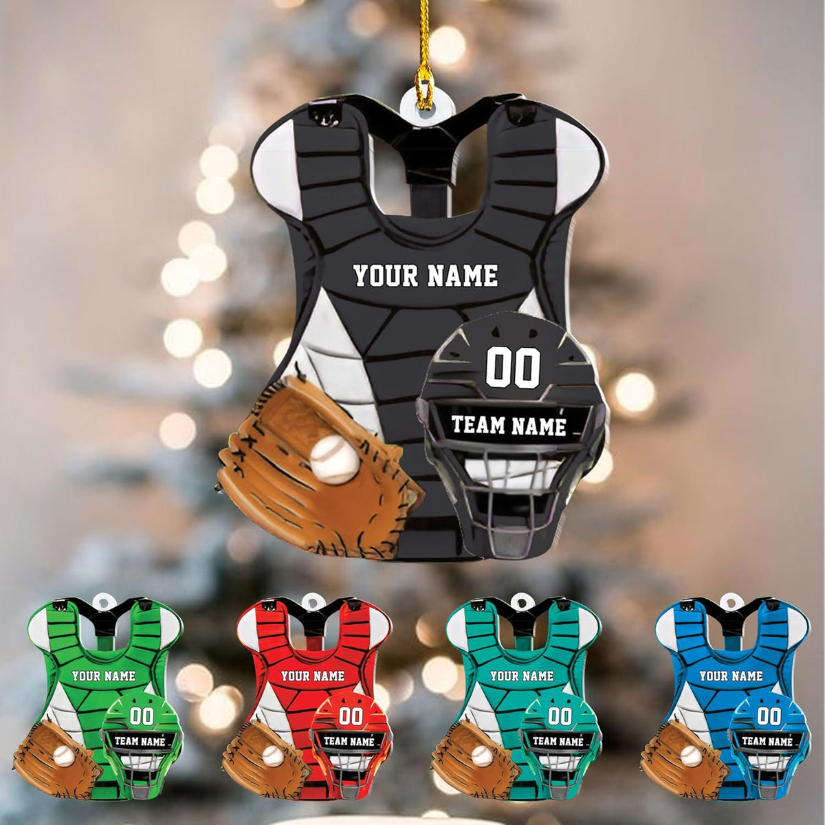 Artparel Personalized Softball Ornament Christmas Tree Decoration Custom Softball Christmas Ornament 2D Shape Flat Softball Lover Gifts Beginner Softball Players Ornament Gift (Softball 3)