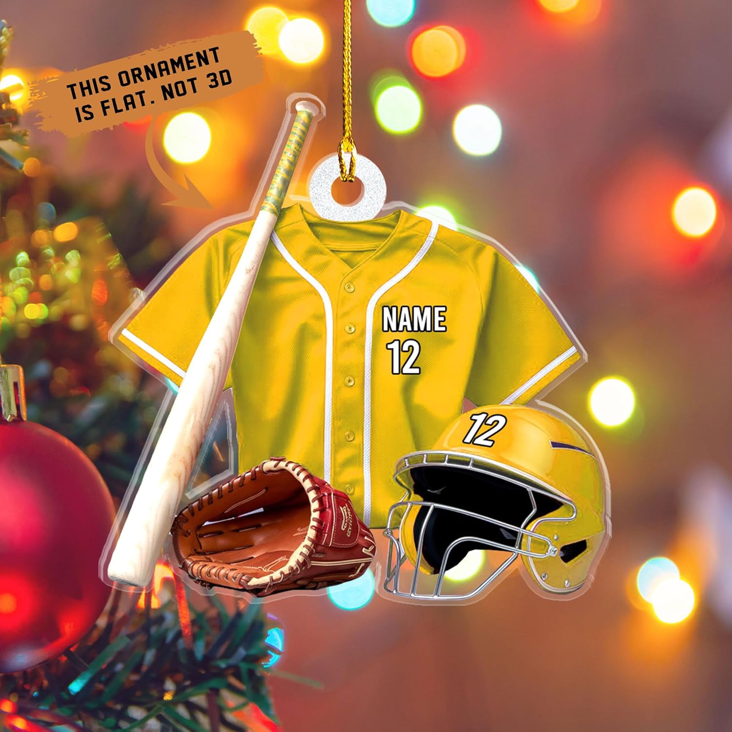 Mostefy Personalized Name Number Baseball Christmas Ornaments 2024, Baseball Ornaments for Christmas, Xmas, Gift Baseball Ornaments Pine Hanging (Multi 7)