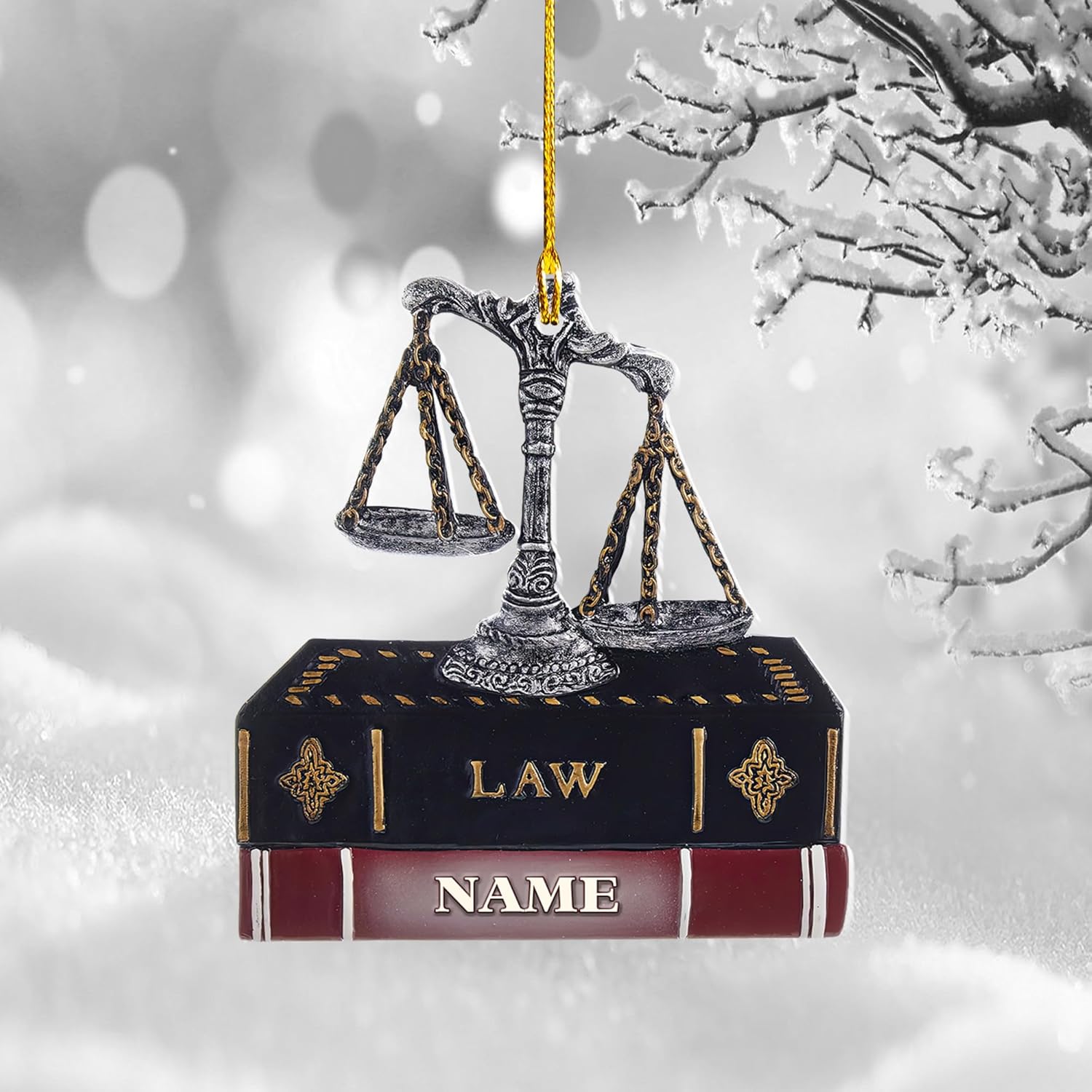 Personalized Lawyer Name Ornament, Santa's Favorite Lawyer Ornament, Future Lawyer Gift for Graduation Christmas, Custom Law School Student Ornament, Xmas Holiday Keepsake Gift for Attorney (1, LW6)