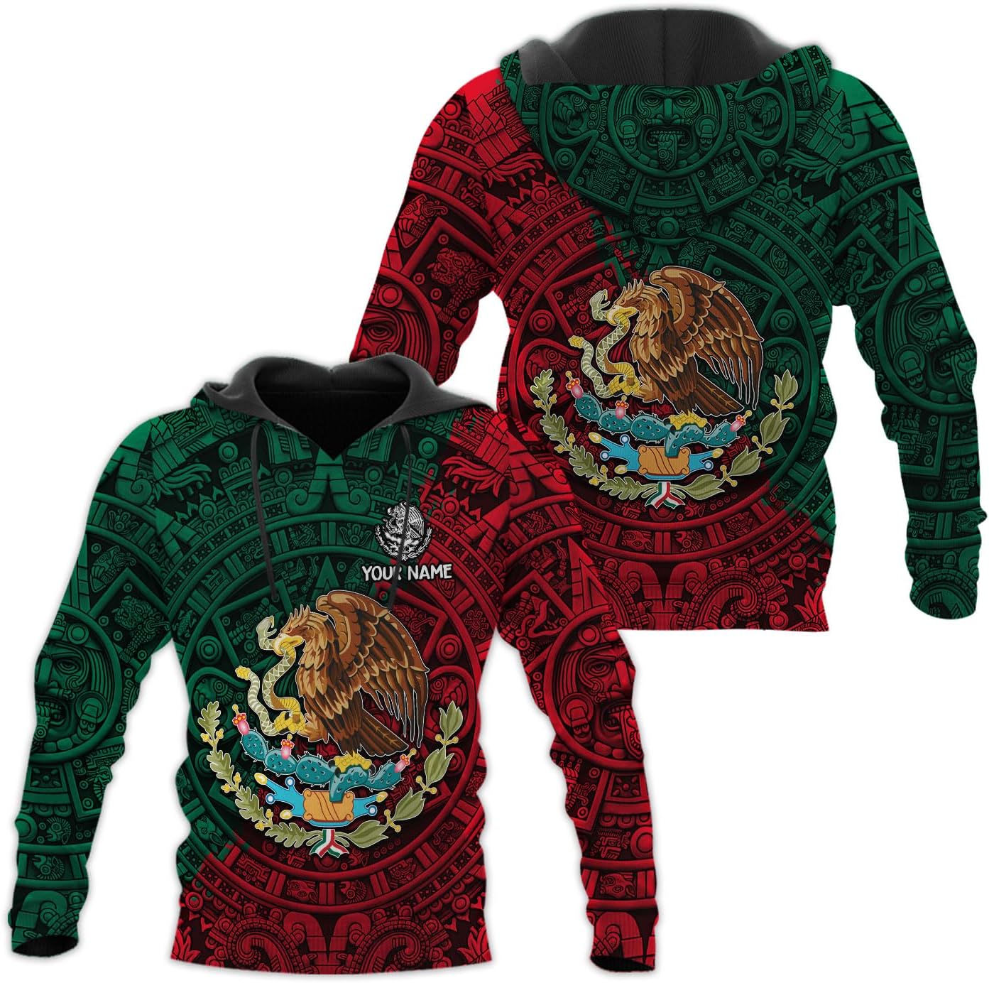 RoyalBro Personalized Mexico Shirt, Camisas de Mexico Customized Mexican Shirts Mexican Flag Mexico 3D Shirt for Men Women