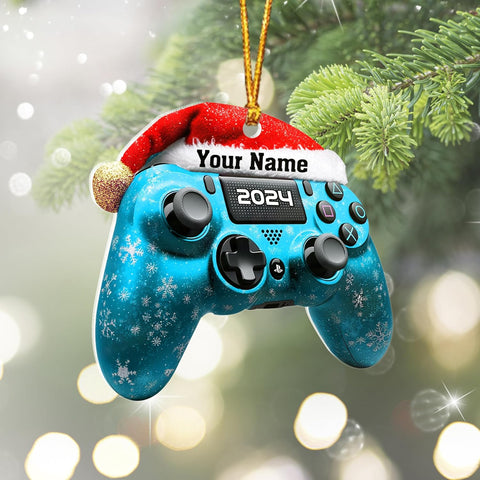 Personalized Video Game Controller Ornament, Custom Gamer Ornament Christmas Ornaments Gaming Controller Gift for Gamer, Gaming Ornaments for Christmas Tree Decorations 2D Gaming Ornaments (CTL3)