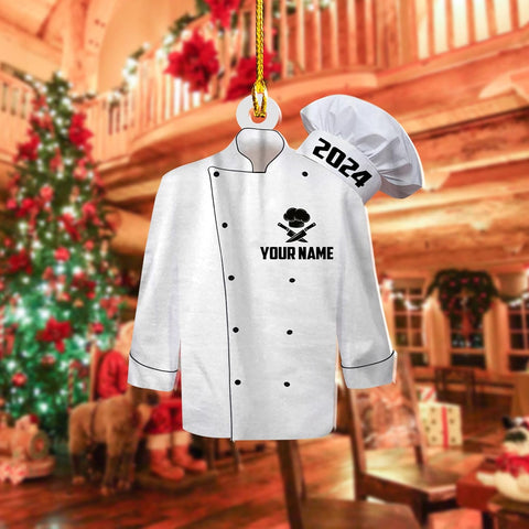 Paniprints Personalized Chef Christmas Ornaments 2024, Chef Ornament, Cooking Christmas Ornaments, Kitchen Christmas Ornaments for Xmas (Chef 11)