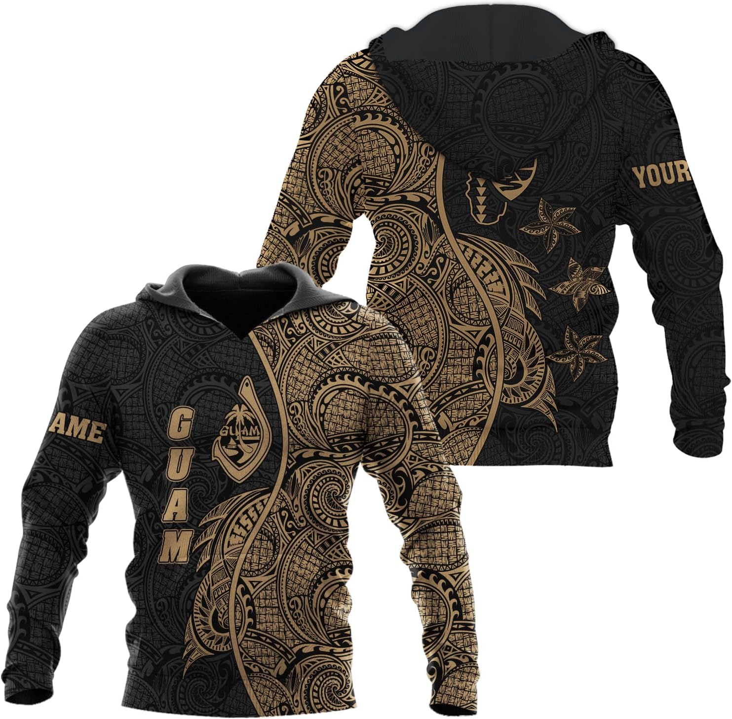 Vybonz Personalized Guam Hoodie - Guahan Pride Zip Hoodie for Men & Women