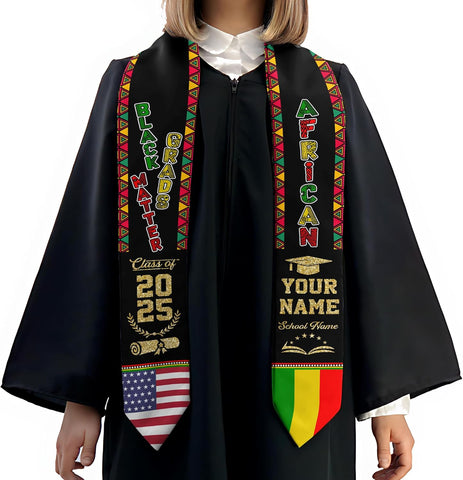 African American Graduation Sash, Graduation Stole Customize, African Graduation Sash, Graduation Stole Class of 2025
