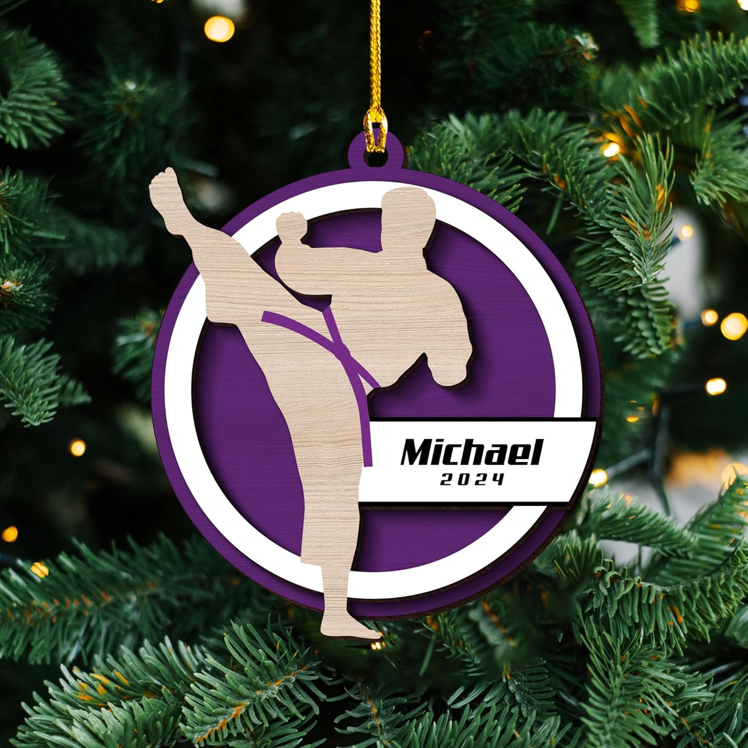 Artparel Personalized Karate Ornament Karate Uniform Ornaments Gifts for Karate Lovers Karate Gift Christmas Ornament 2024 Taekwondo Ornament Jiu Jitsu Ornament Gift for Karate (KRT1)