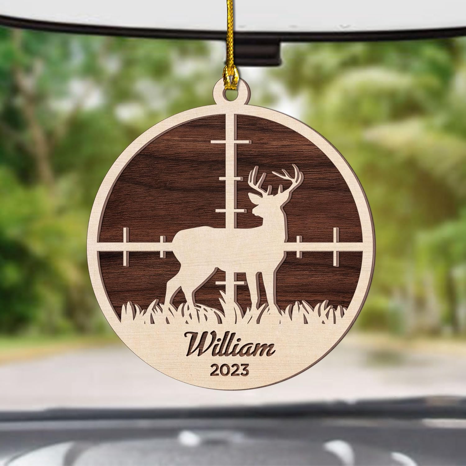 Suseaz Custom Hunting Acrylic Ornament, Personalized Hunting Christmas Ornament 2023, Custom Hunting Ornament 2023, Hunting Tree Decor, Gifts for Hunting Lovers Hunter Gift (HT7)