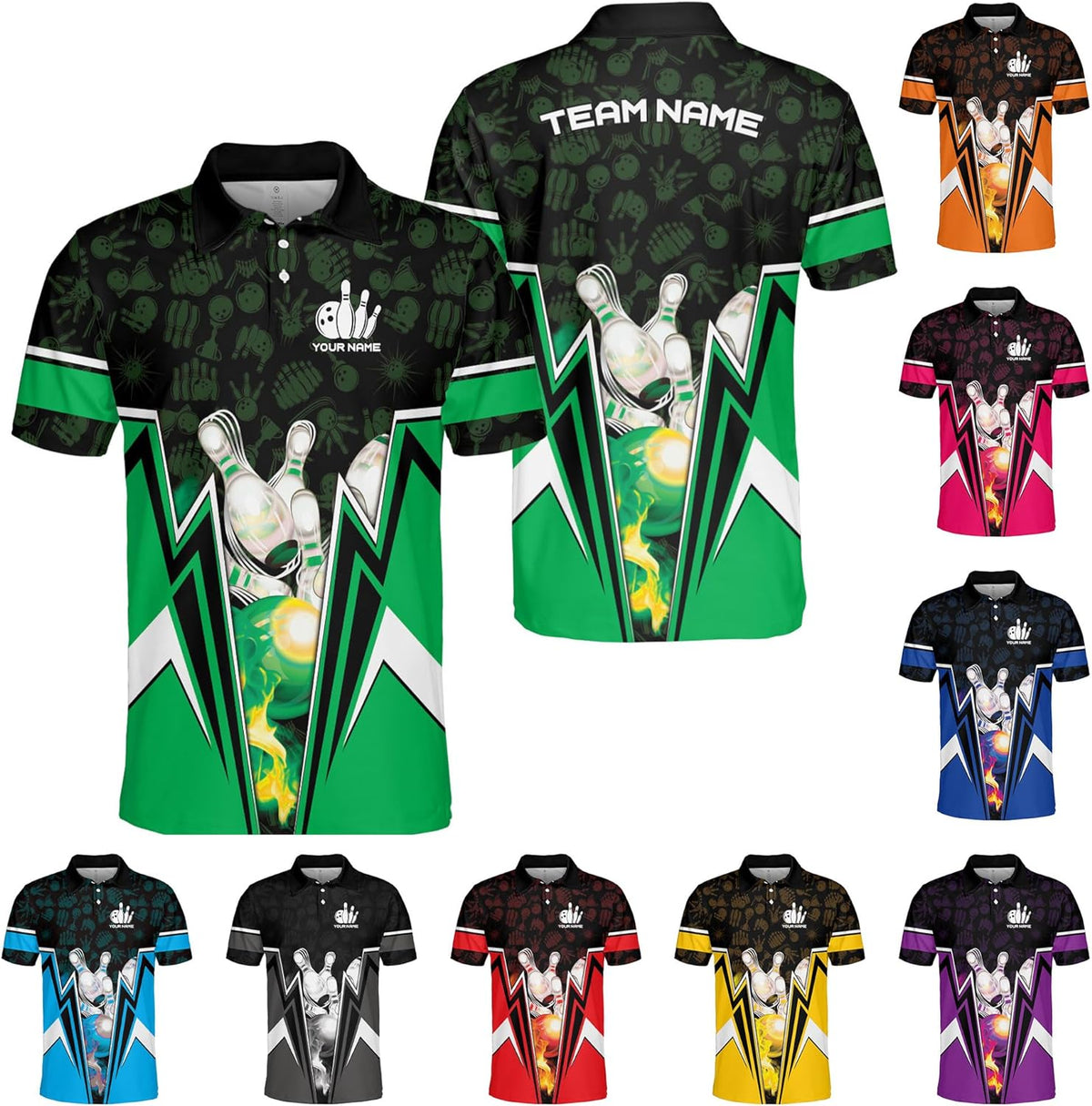 Custom Bowling Polo Shirt Personalized 3D Team Name Bowling Shirts for Men Women Jersey Unisex Bowler Short Sleeve Gift Tee