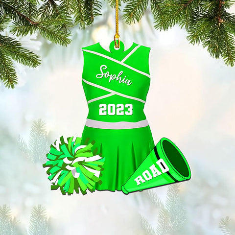 RoyalBro Personalized Cheerleader Christmas Ornament 2023, Cheer Girl Dancer with Pompom, Cheerleading Lovers Ornaments Cheerleading Ornament Gift Cheer Cheerleader Ornaments Xmas (C4)