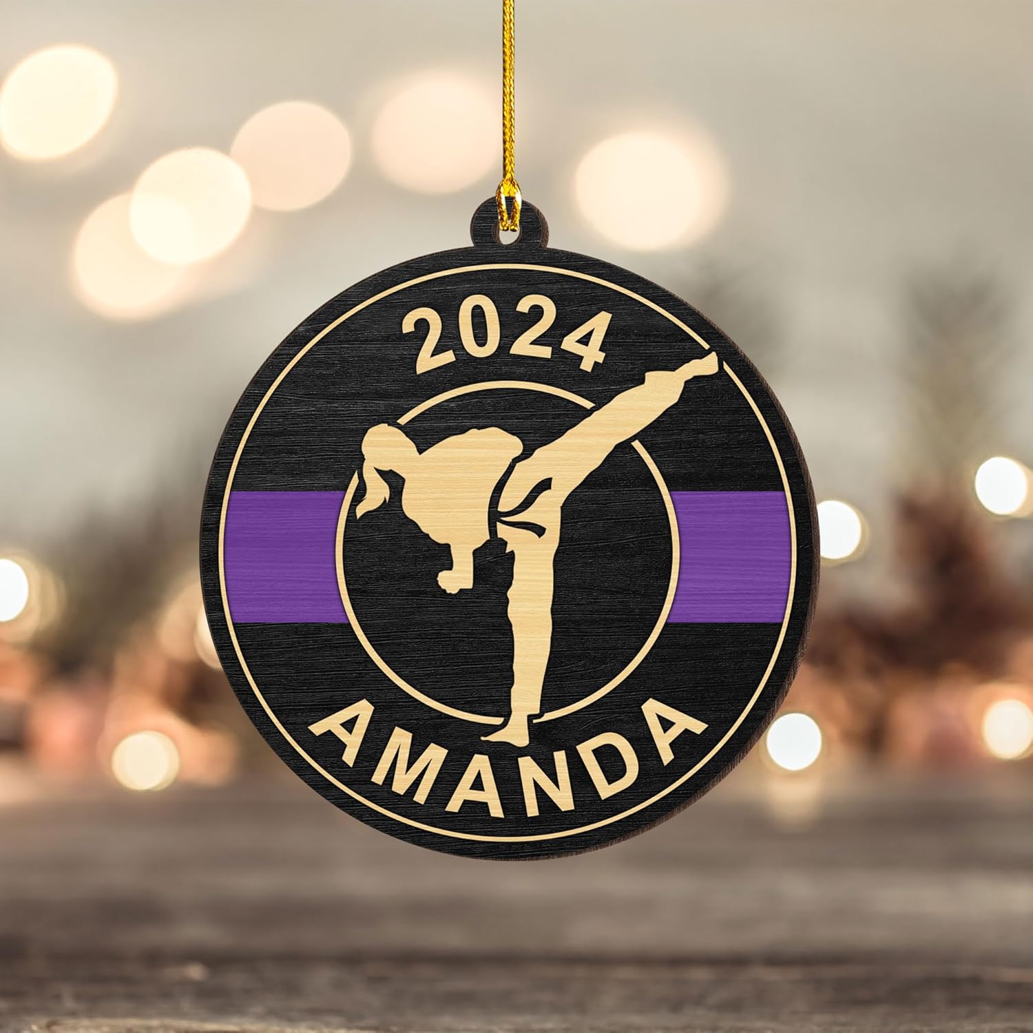 Artparel Personalized Karate Ornament Karate Uniform Ornaments Gifts for Karate Lovers Karate Gift Christmas Ornament 2024 Taekwondo Ornament Jiu Jitsu Ornament Gift for Karate (KRT11)