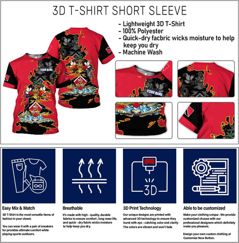 Rivelus Personalized Trinidad and Tobago Clothing 3D, Trinidad and Tobago Shirt, Trinidad Pride Gift T-Shirt S-5XL
