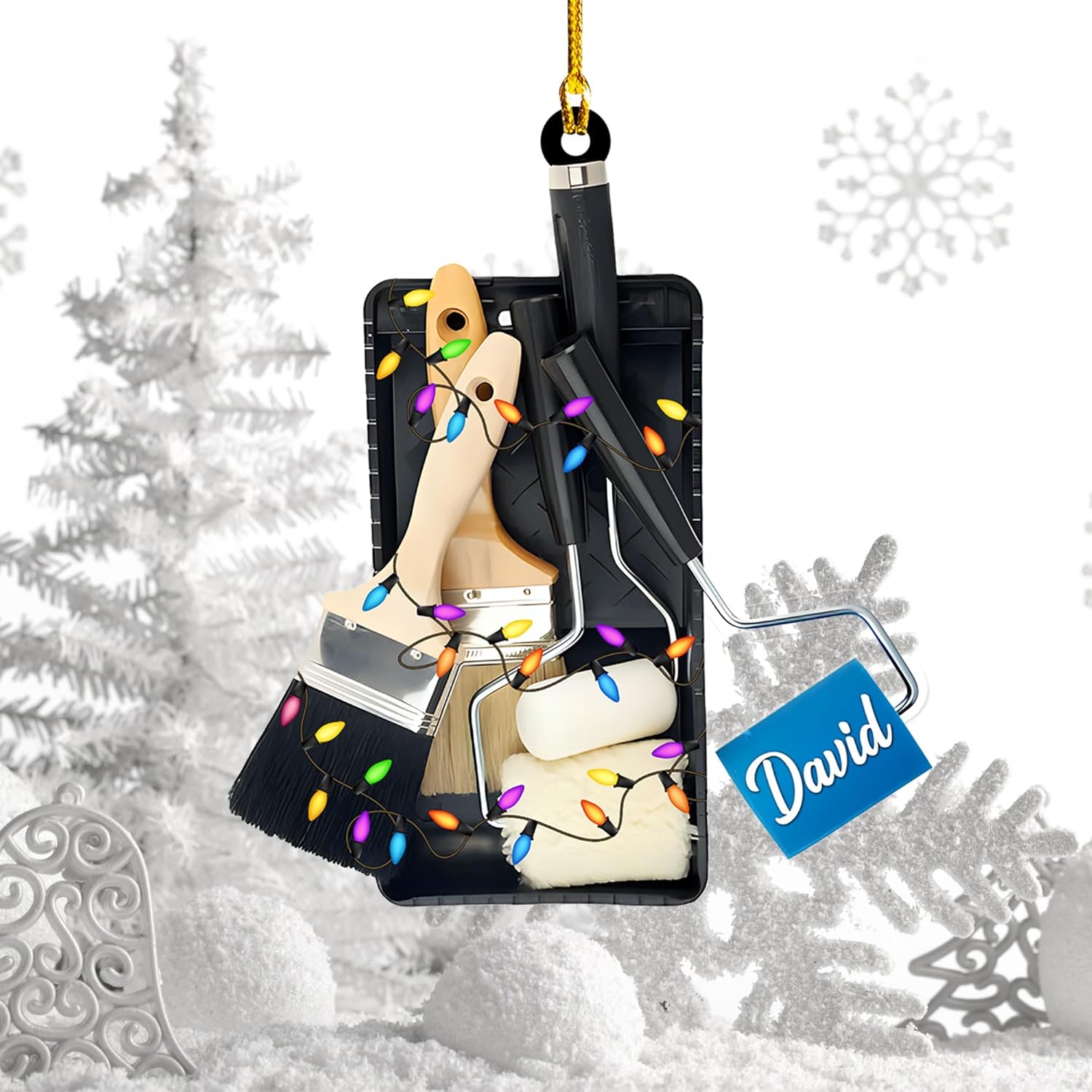 AOVL Personalized Painting Ornament, Artist Christmas Ornament, Drawing Ornament Gift, Painter Christmas Ornament, Painting Artist Ornament, Painting Tool Ornament Painter (Painting 12)