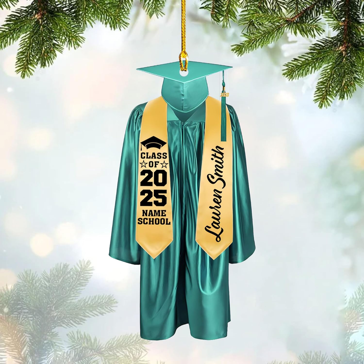 Personalized Graduation Ornaments Class of 2024 Graduation Gown Ornament Gifts Graduation Ornaments Class of 2025 College Graduation Ornaments Class of 2024 Graduate Ornament Tree Hanging Decor (G9)