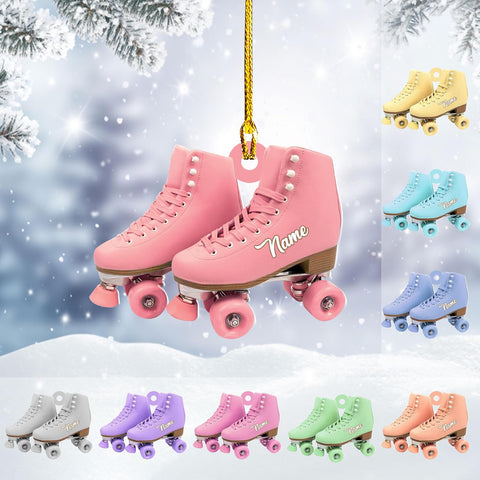 AOVL Custom Roller Skate Ornaments 2024 Roller Skate Christmas Ornament Roller Skate Ornaments for Christmas Tree Roller Skate Ornament Gift for Roller Skate Lovers Roller Skates Christmas (RS4)