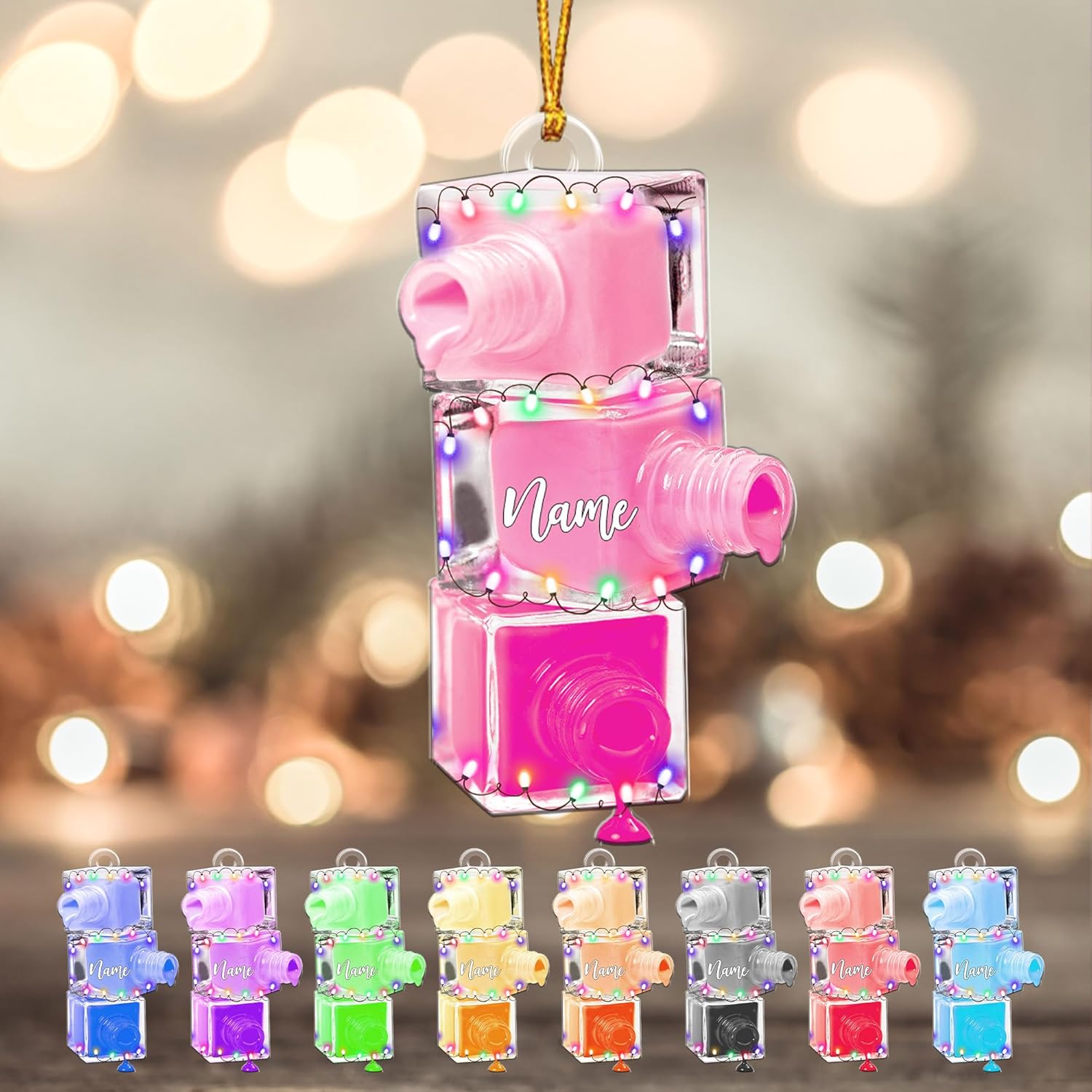 Royal Fight Personalized Nail Ornament,Nail Technician Ornament, Nail Technician Ornaments, Makeup Ornaments Makeup Christmas Ornament, Nail tech Gifts, Nail Technician Gifts (Nail 7)