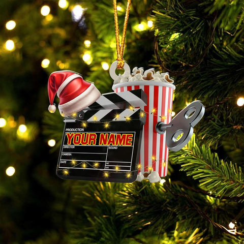 AOVL Personalized Film Clapboard Ornament Movie Clapper Christmas Ornaments Film Clapboard Ornament Film Clapper Ornament Director Clapboard Christmas Ornament Movie Clapperboard Theater (FilmH1)