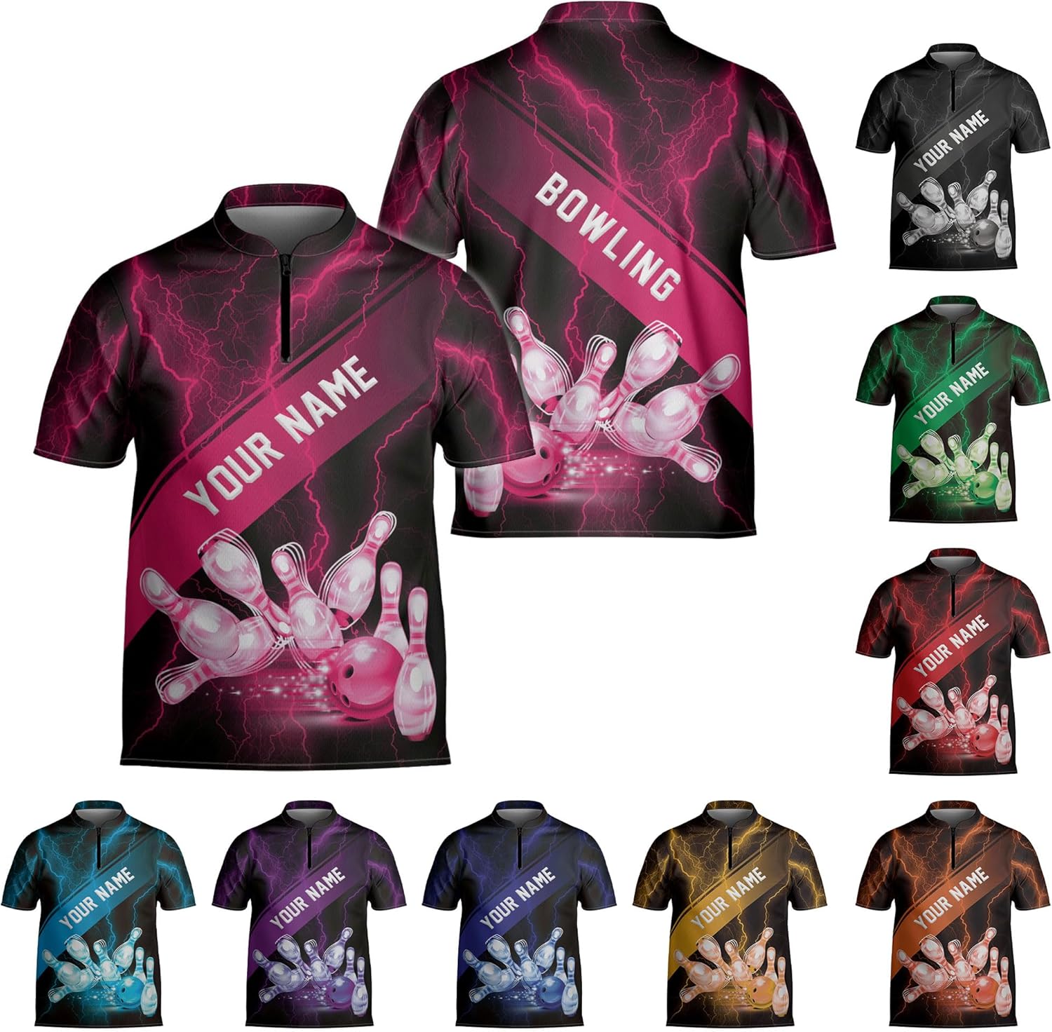 mostprints Personalized Bowling Jersey Gift 3D Custom Bowling Shirts for Team Name Bowl Bowler Shirt Unisex Cool Men Women