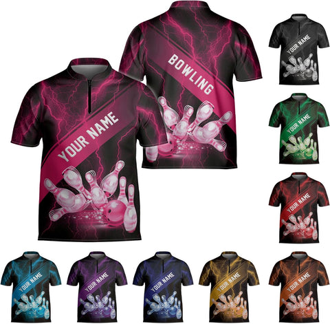 Homedesign Personalized Bowling Jersey Gift 3D Custom Bowling Shirts for Team Name Bowl Bowler Shirt Unisex Cool Men Women