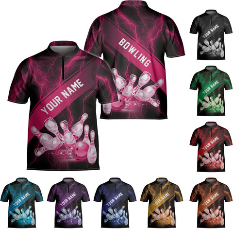 mostprints Personalized Bowling Jersey Gift 3D Custom Bowling Shirts for Team Name Bowl Bowler Shirt Unisex Cool Men Women