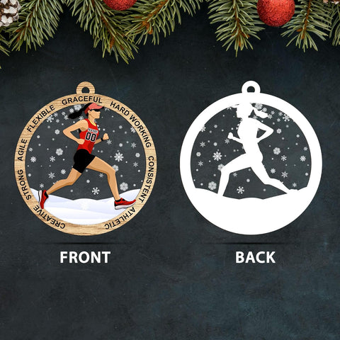 Artparel Custom Runner Ornament 2024 Track and Field Ornament Custom Marathon Ornament Running Christmas Ornament Gift for Runner Running Man Running Lovers Running Ornaments for Xmas (RN9)