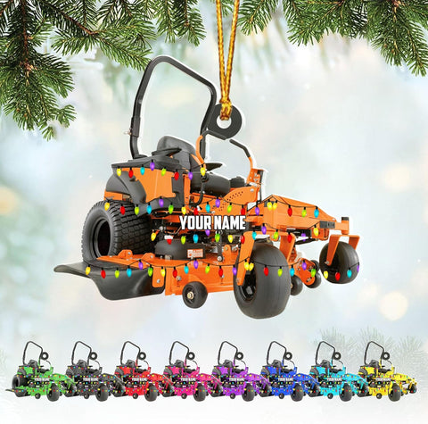Artparel Custom Lawn Mowers Christmas Ornaments 2024 Custom Lawn Mowers Ornaments Farmhouse Lawn Mowers Driver Gifts Riding Mowers with Xmas Light Acrylic Ornament 2024 (LM6)