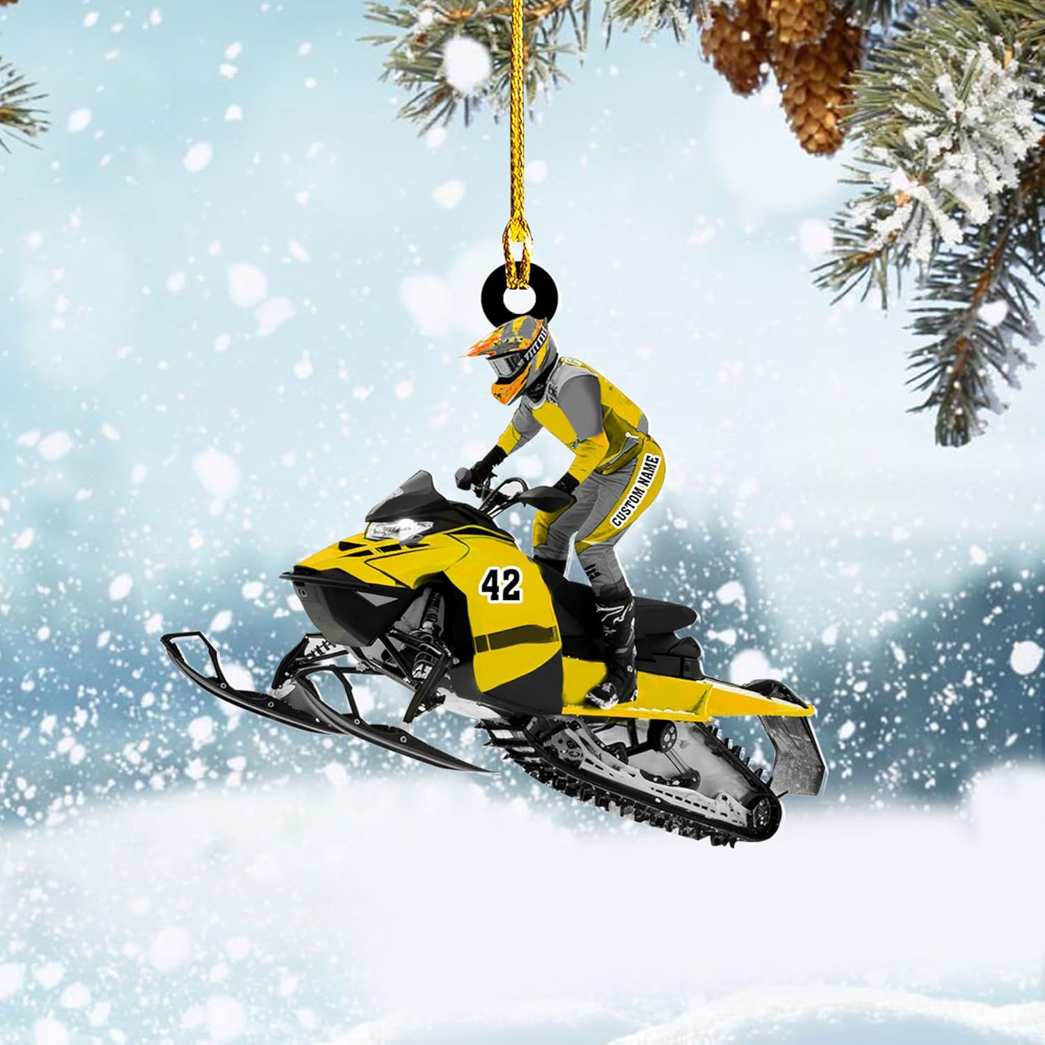 Artparel Personalized Customized Snowmobile Shoes Acrylic Christmas Ornament for Snowmobile Lovers (SM 8)