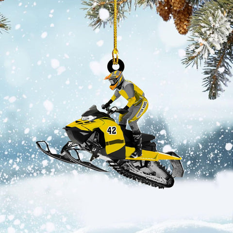 Artparel Personalized Customized Snowmobile Shoes Acrylic Christmas Ornament for Snowmobile Lovers (SM 8)
