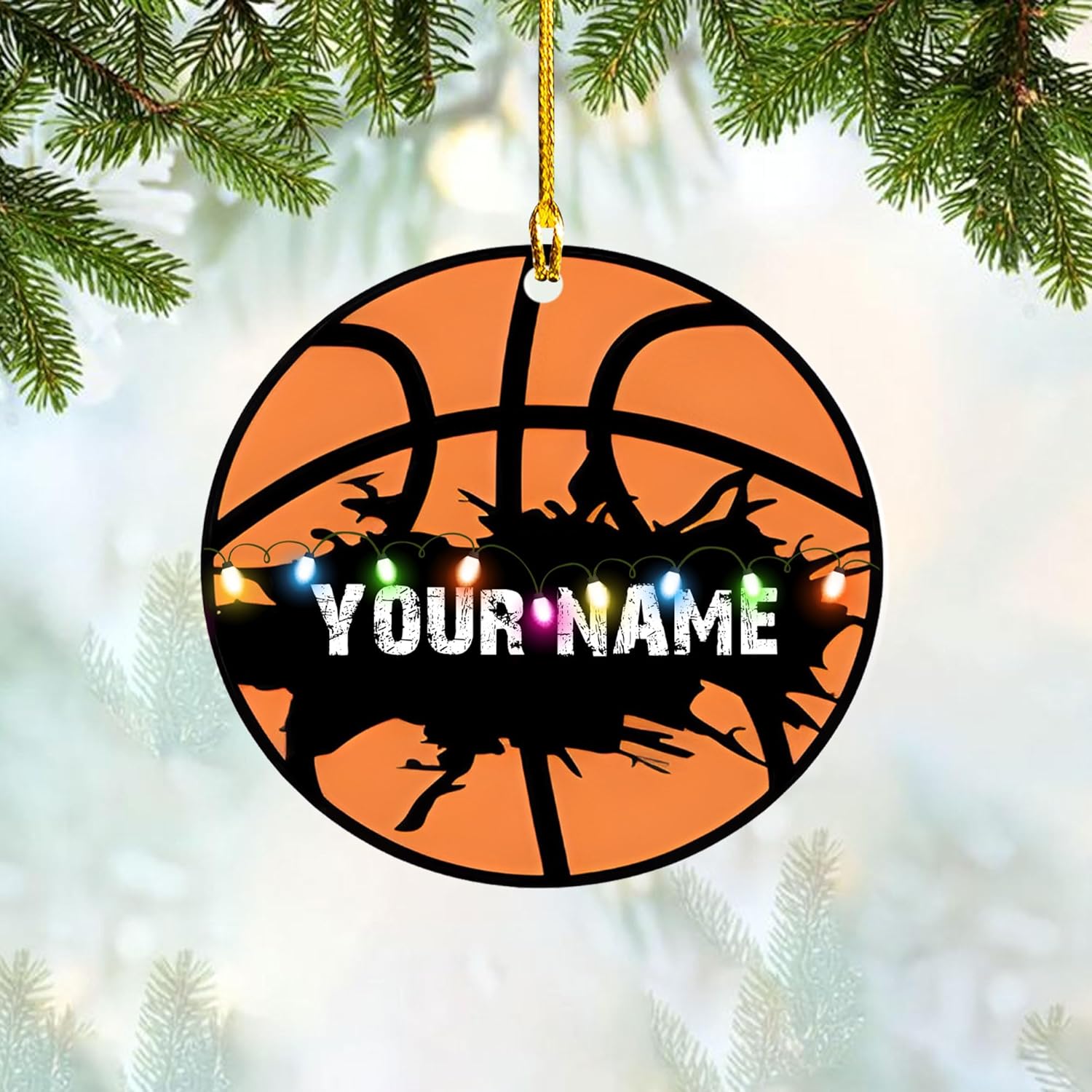 mostprints Personalized Basketball Ornaments, Basketball Christmas Ornament, Custom Basketball Player Ornament, Basketball Ornaments for Christmas Tree, Basketball Team Ornament (B7)