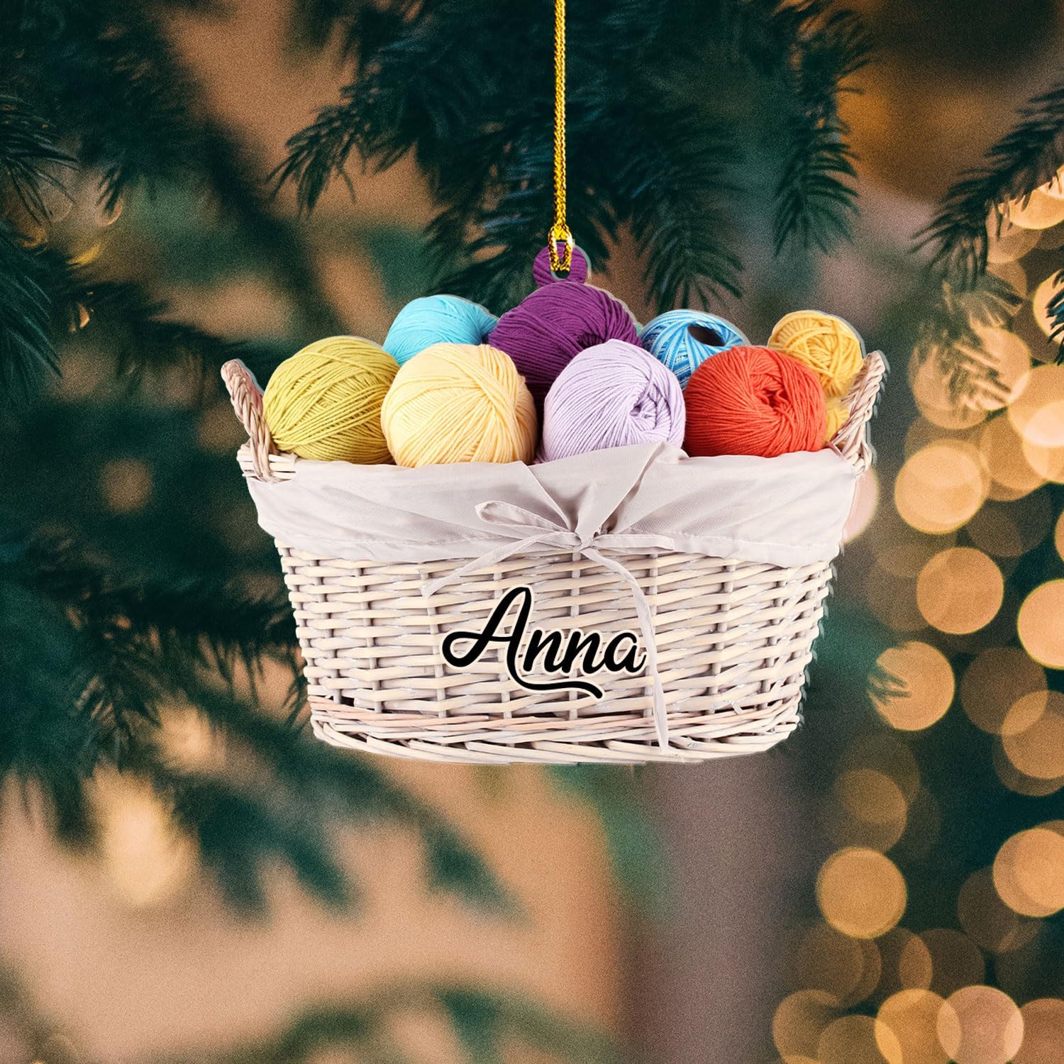 Personalized Knitting Ornaments 2024, Knitting Yarns Custom Knit Ornament Knitting Christmas Ornament, Crochet Ornaments for Christmas Tree, Christmas Gifts for Crocheters, Sewing Ornament (KT13)