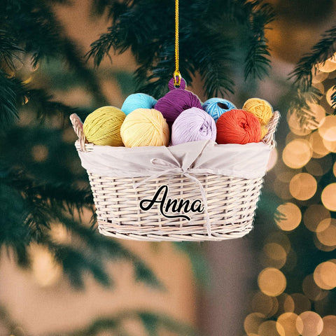 Personalized Knitting Ornaments 2024, Knitting Yarns Custom Knit Ornament Knitting Christmas Ornament, Crochet Ornaments for Christmas Tree, Christmas Gifts for Crocheters, Sewing Ornament (KT13)