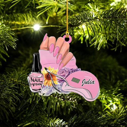 Personalized Nail Ornament,Nail Technician Ornament, Nail Technician, Gift for Her, Makeup Ornaments Makeup Christmas Ornament, Nail tech Gifts, Nail Technician Gifts (Style 4)