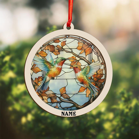 MAPrints Personalized Hummingbird Ornaments for Christmas Tree 2024, Hummingbird Christmas 2024 Ornament, Bird Suncatcher Wood Acrylic Ornament, Gifts for Bird Lovers (Bird 5)