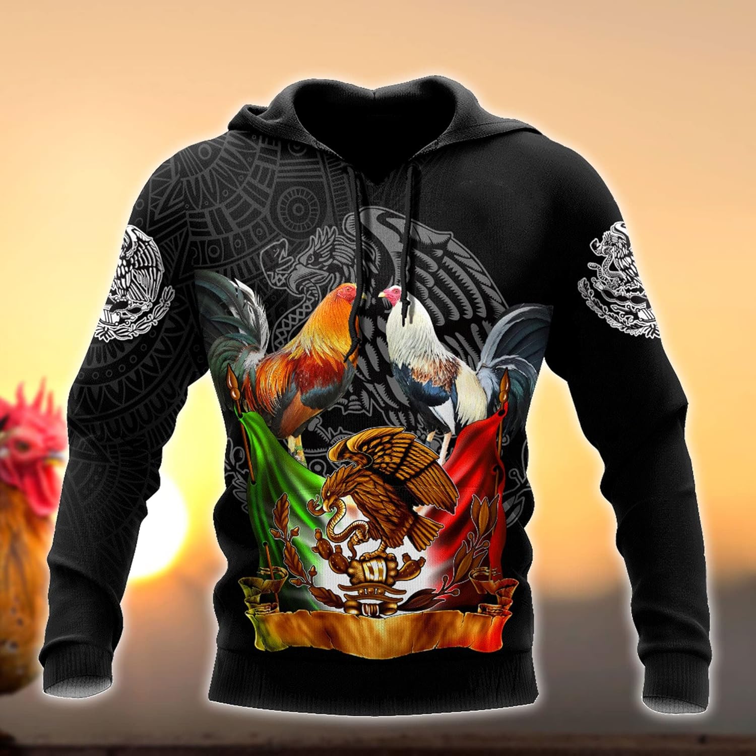 Mostprints Rooster 3D All Over Printed Shirts Unisex Hoodie, T Shirt, Zip Up Hoodie, Sweatshirt for Men AD1171 Multicolor