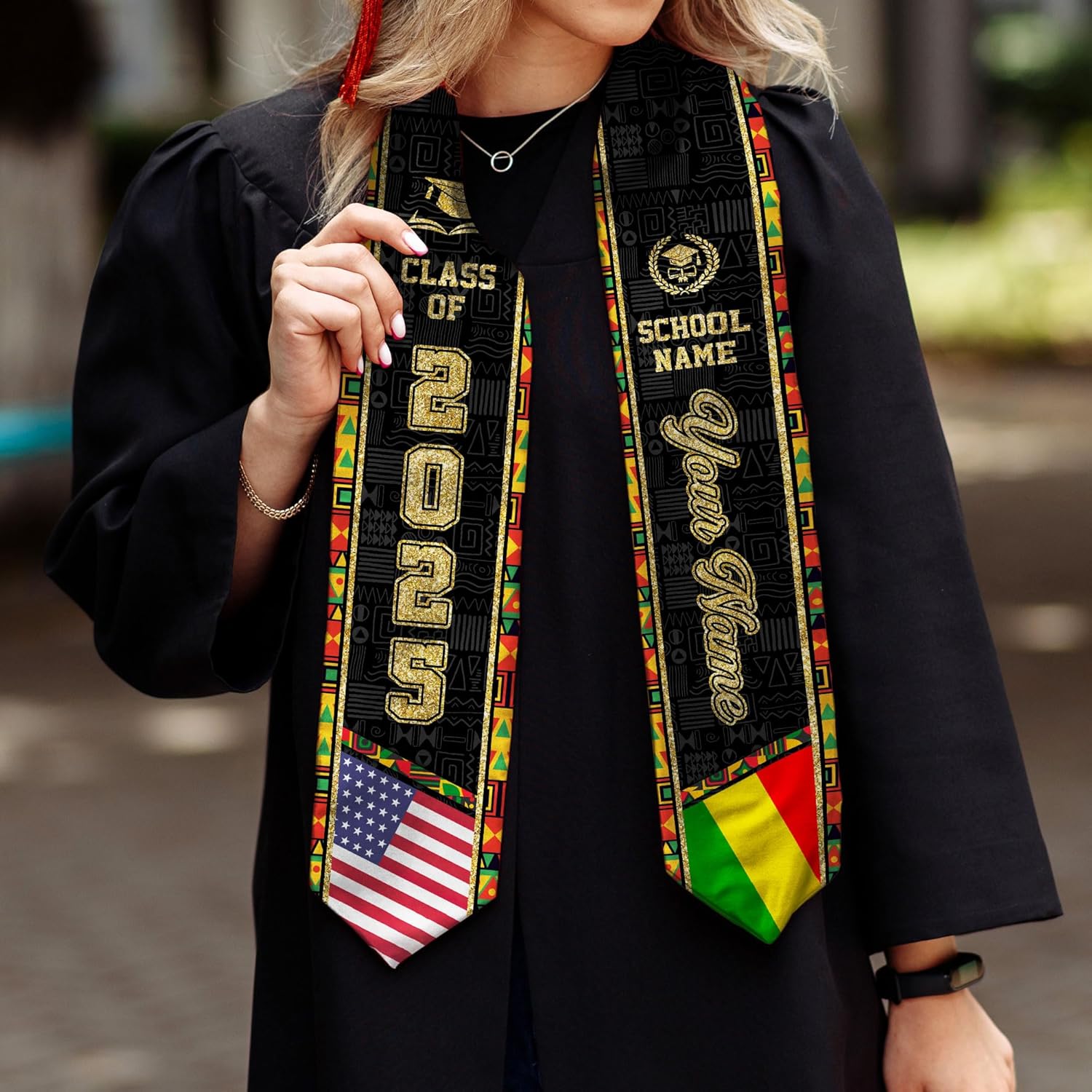 African American Graduation Sash, Graduation Stole Customize, African Graduation Sash, Graduation Stole Class of 2025