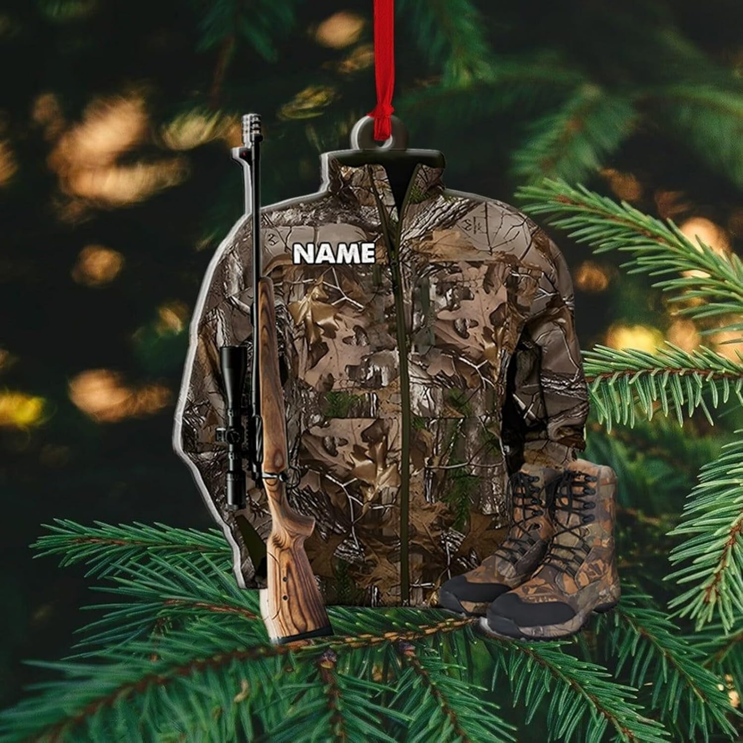 Artparel Personalized Hunting Ornament, Hunter Vest Ornament, Custom Hunting Christmas Ornament, Gifts for Hunting Lovers (Hunting 9)