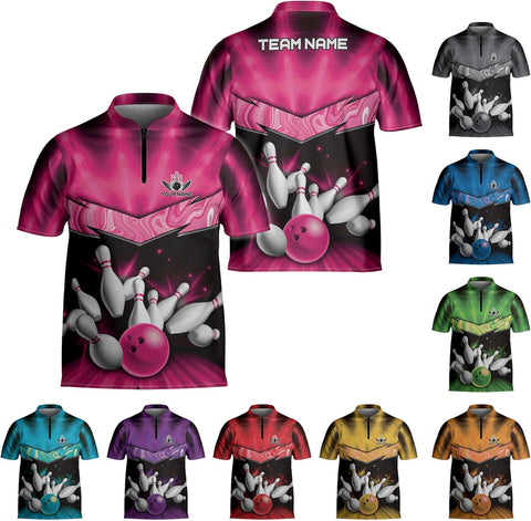 mostprints Personalized Bowling Jersey Gift 3D Custom Bowling Shirts for Team Name Bowl Bowler Shirt Unisex Cool Men Women