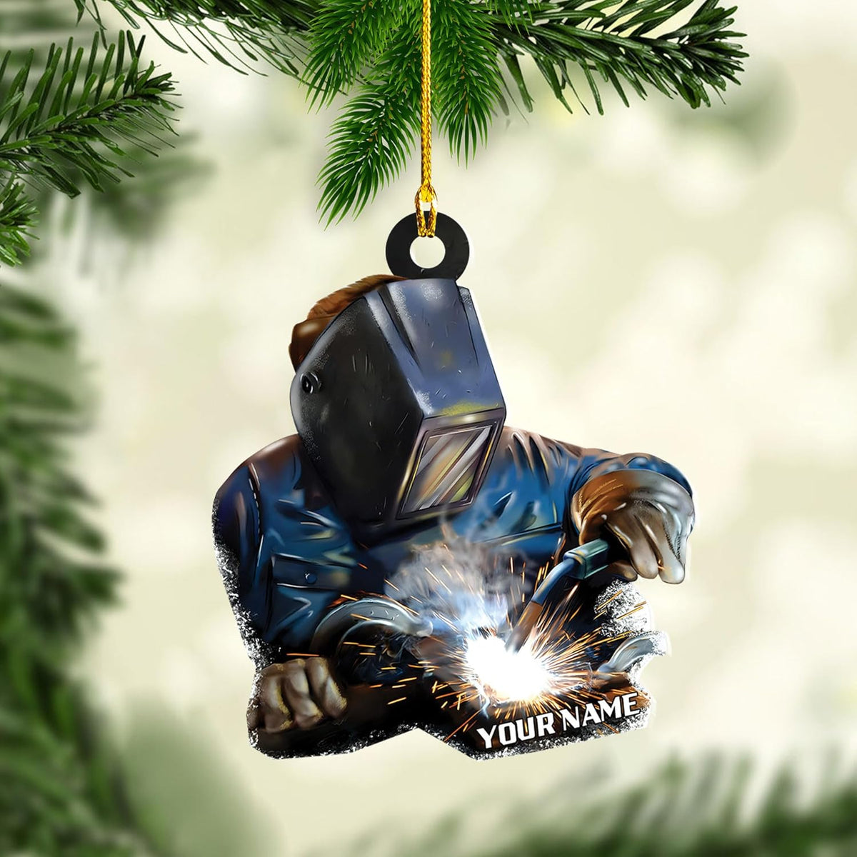 Artparel Personalized Welder Ornaments Custom Name Welder Christmas Ornament Custom Welder Gifts Welder Ornaments for Christmas Tree Welder Christmas Ornament (WD 2)