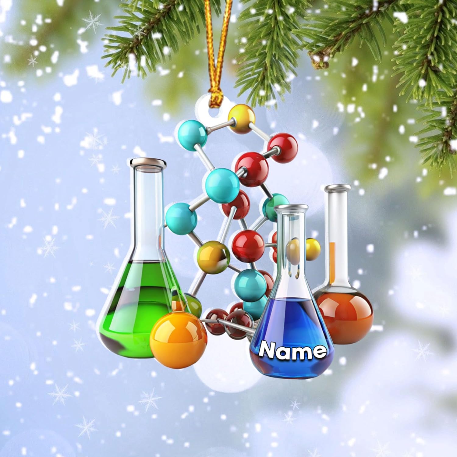 Personalized Chemistry Ornaments for Christmas Tree, Chemistry Christmas Ornament, Science Ornaments, Science Beaker Ornament, Microscope Ornament, Telescope Ornament, Scientist Gift Xmas (C19)