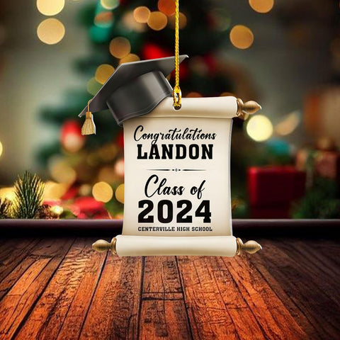 Personalized Graduation Ornaments Class of 2024, Graduation Ornament 2024 2025, Graduation Gown High School Senior Year Christmas Ornament 2025, College Grad Congratulations Graduated Gifts