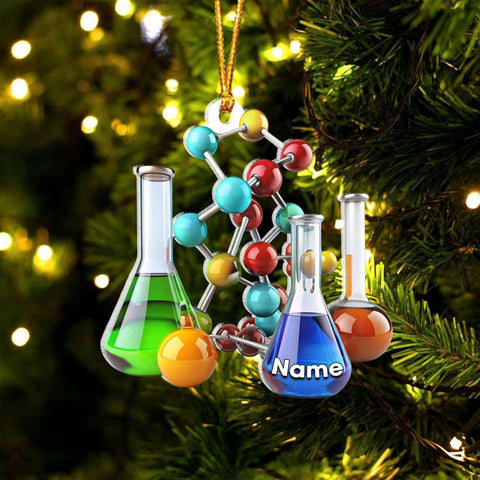 Personalized Chemistry Ornaments for Christmas Tree, Chemistry Christmas Ornament, Science Ornaments, Science Beaker Ornament, Microscope Ornament, Telescope Ornament, Scientist Gift Xmas (C19)