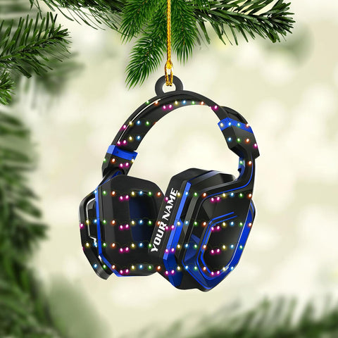 AOVL Custom Gaming Head Phones Ornaments 2024 Gaming Head Phones Light Christmas Ornament Gaming Headphone Flat Christmas Ornament Headphone Ornament Headphone Ornament Gift Xmas (HP16)