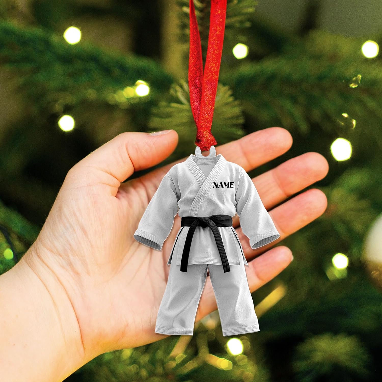 Artparel Personalized Karate Ornament Karate Uniform Ornaments Gifts for Karate Lovers Karate Gift Christmas Ornament 2024 Taekwondo Ornament Jiu Jitsu Ornament Gift for Karate (KRT18)