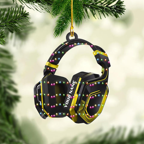 AOVL Custom Gaming Head Phones Ornaments 2024 Gaming Head Phones Light Christmas Ornament Gaming Headphone Flat Christmas Ornament Headphone Ornament Headphone Ornament Gift Xmas (HP16)
