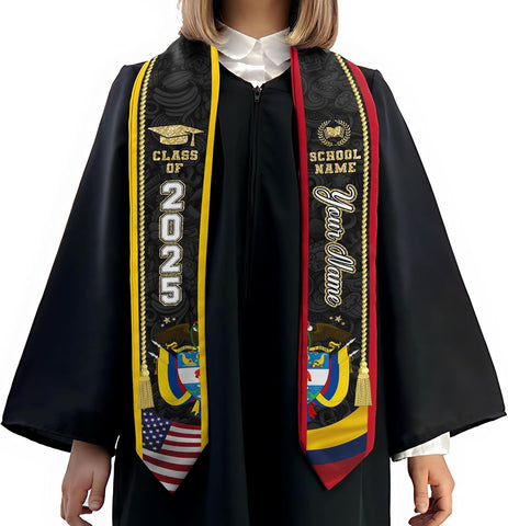 Pretyprints Colombians Graduation Sash, Custom Colombians American Flag Graduation Sash 2025, Colombia Graduation Stole