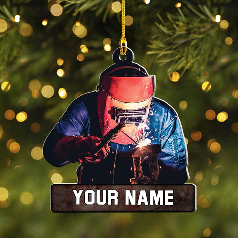 Artparel Personalized Welder Ornaments Custom Name Welder Christmas Ornament Custom Welder Gifts Welder Ornaments for Christmas Tree Welder Christmas Ornament (WD 10)